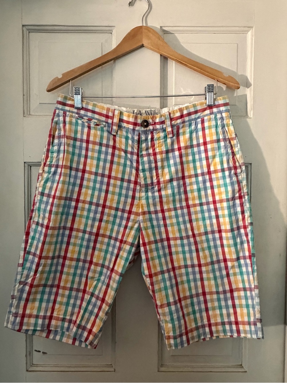 Jack Wills Multicolor Plaid Cotton Flat Front Shorts